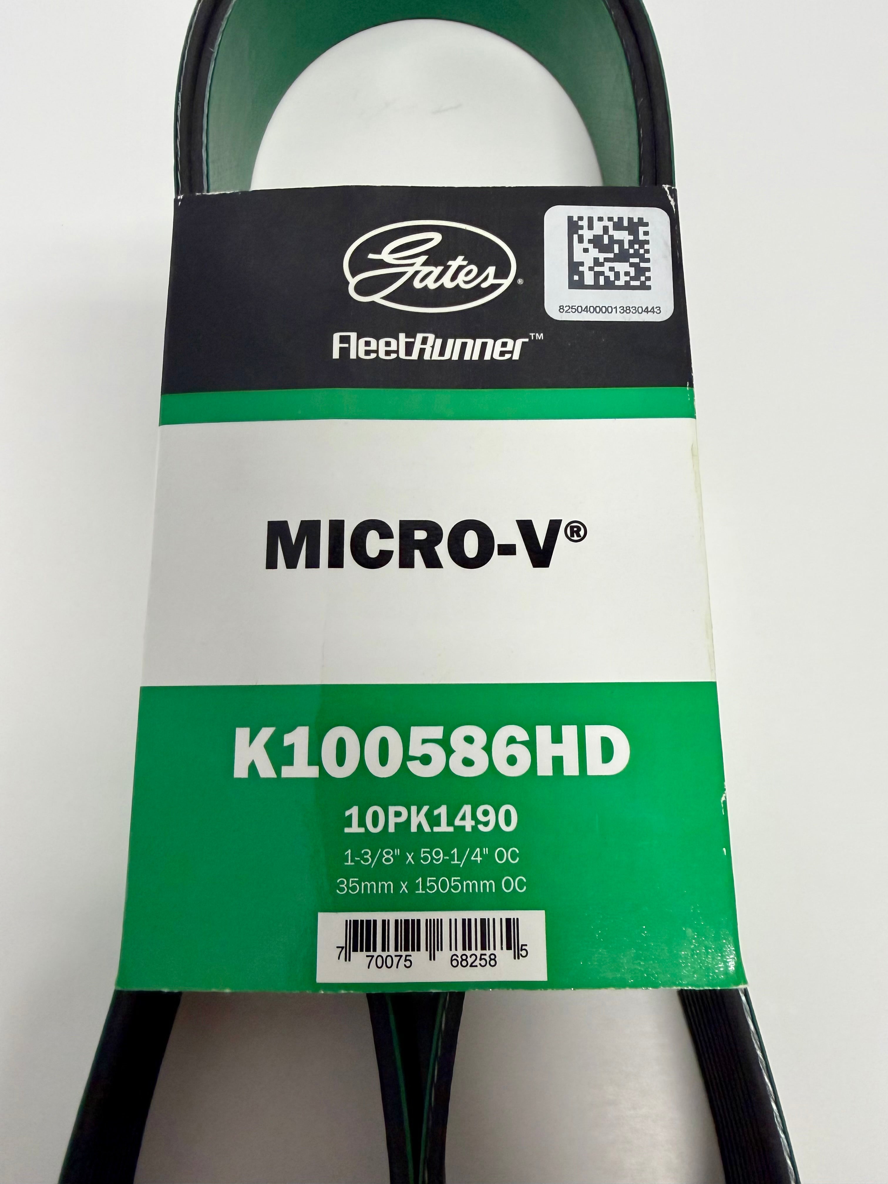 Gates K100586HD Fleetrunner Micro-V Heavy Duty 10 Rib Serpentine Belt for 15-23 Challenger & Charger SRT Hellcat