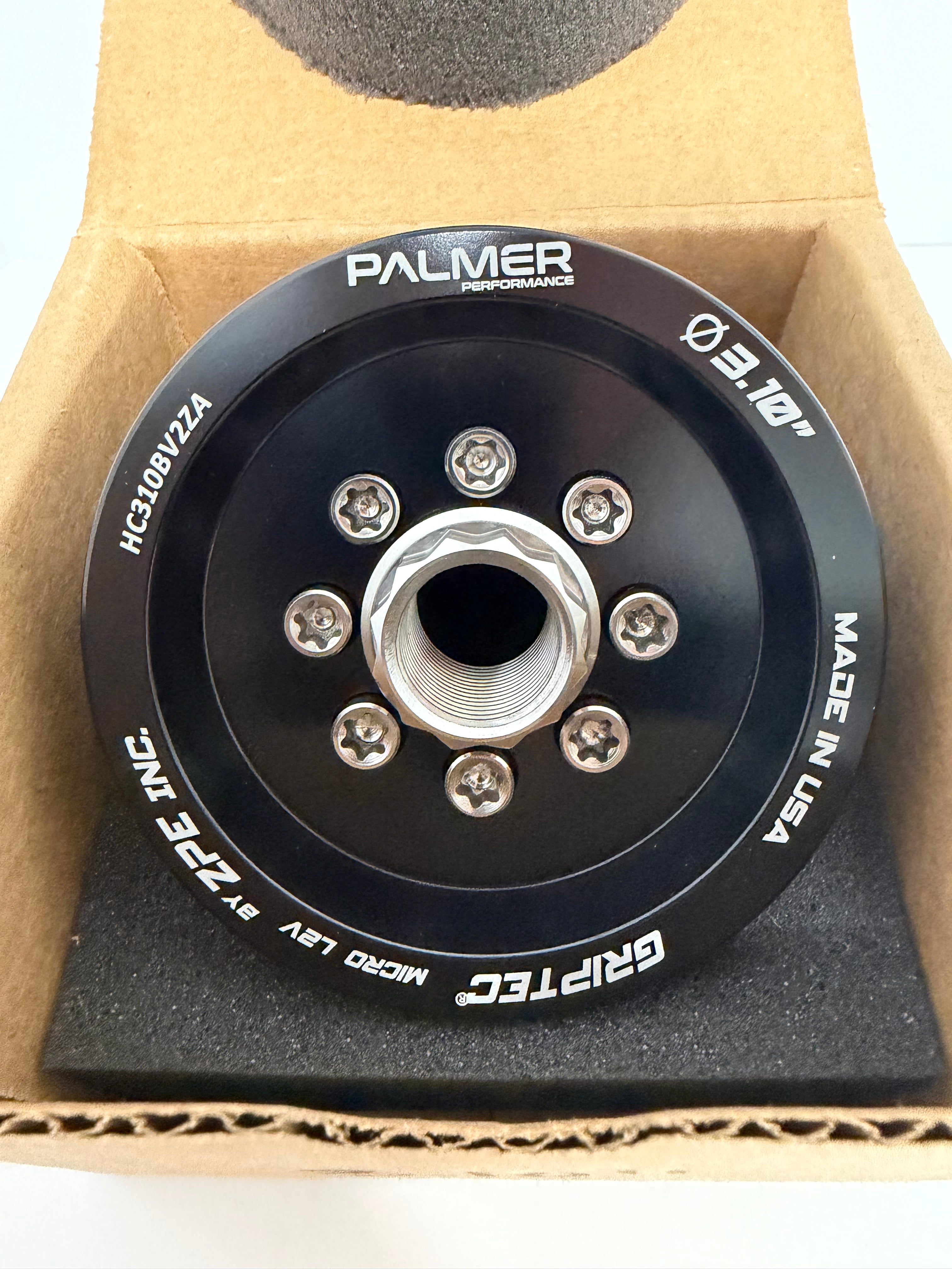 3.10" 10 Rib ZPE GripTec 2pc HellCat L2V Black Pulley & Hub Kit