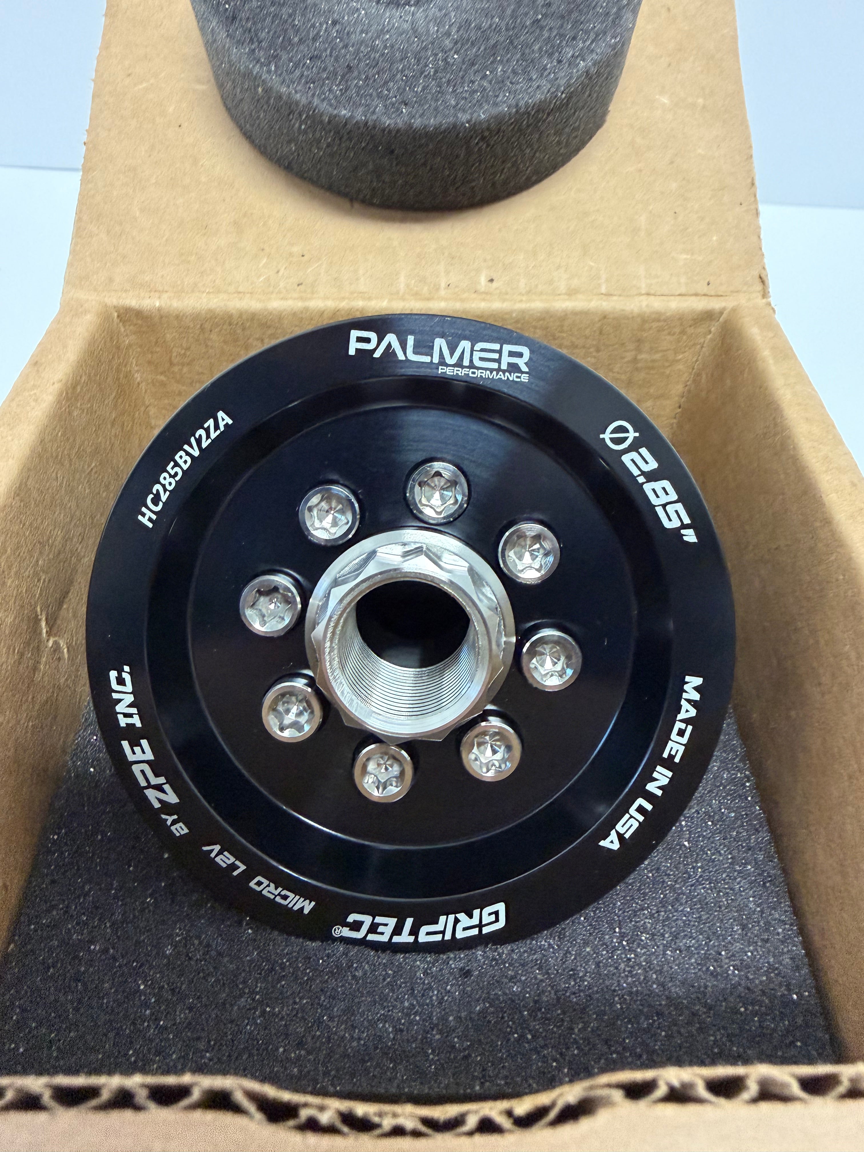 2.85" 10 Rib ZPE GripTec 2pc HellCat L2V Black Pulley & Hub Kit