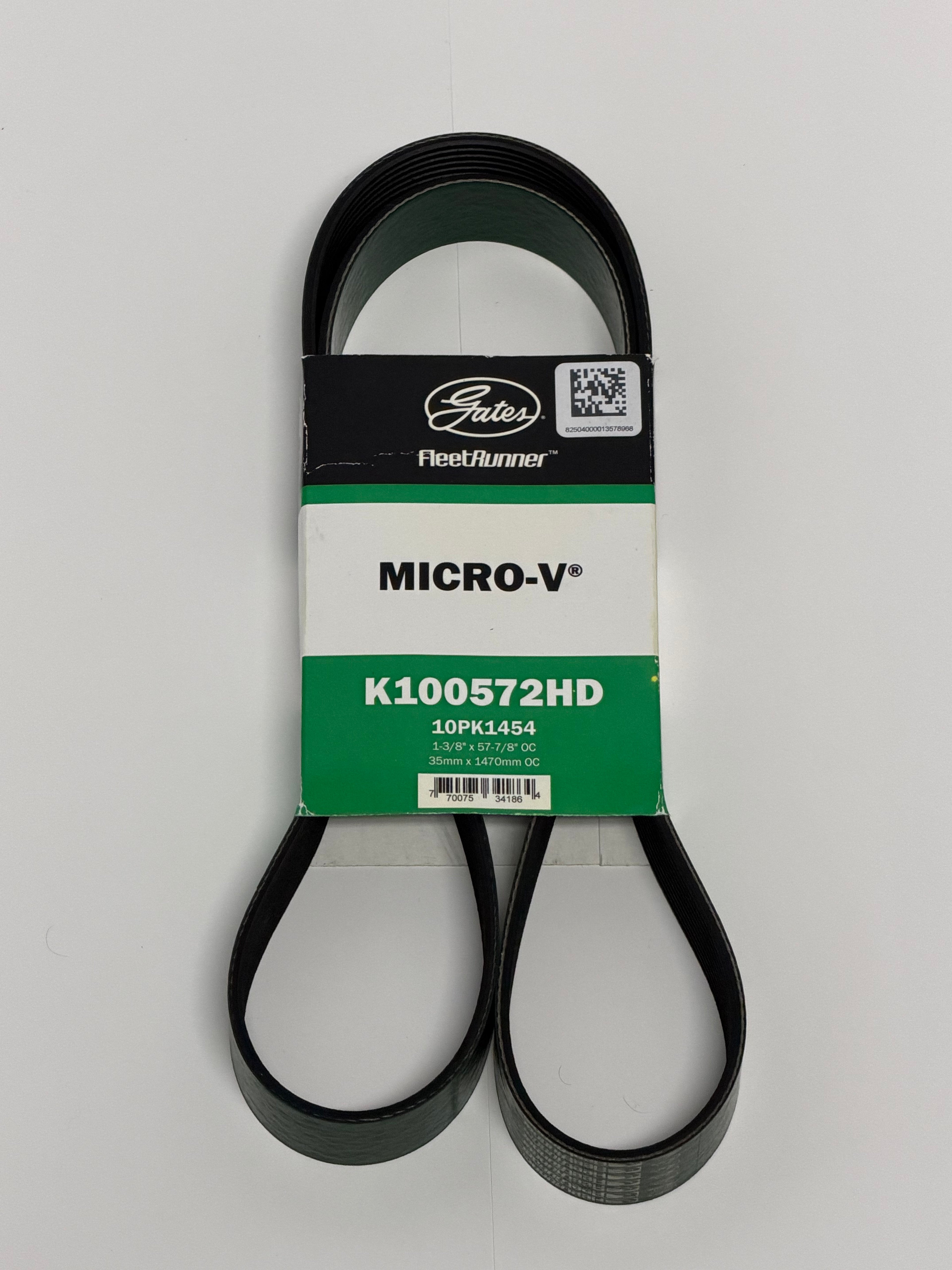 Gates K100572HD Fleetrunner Micro-V Heavy Duty 10 Rib Serpentine Belt for 15-23 Challenger & Charger SRT Hellcat