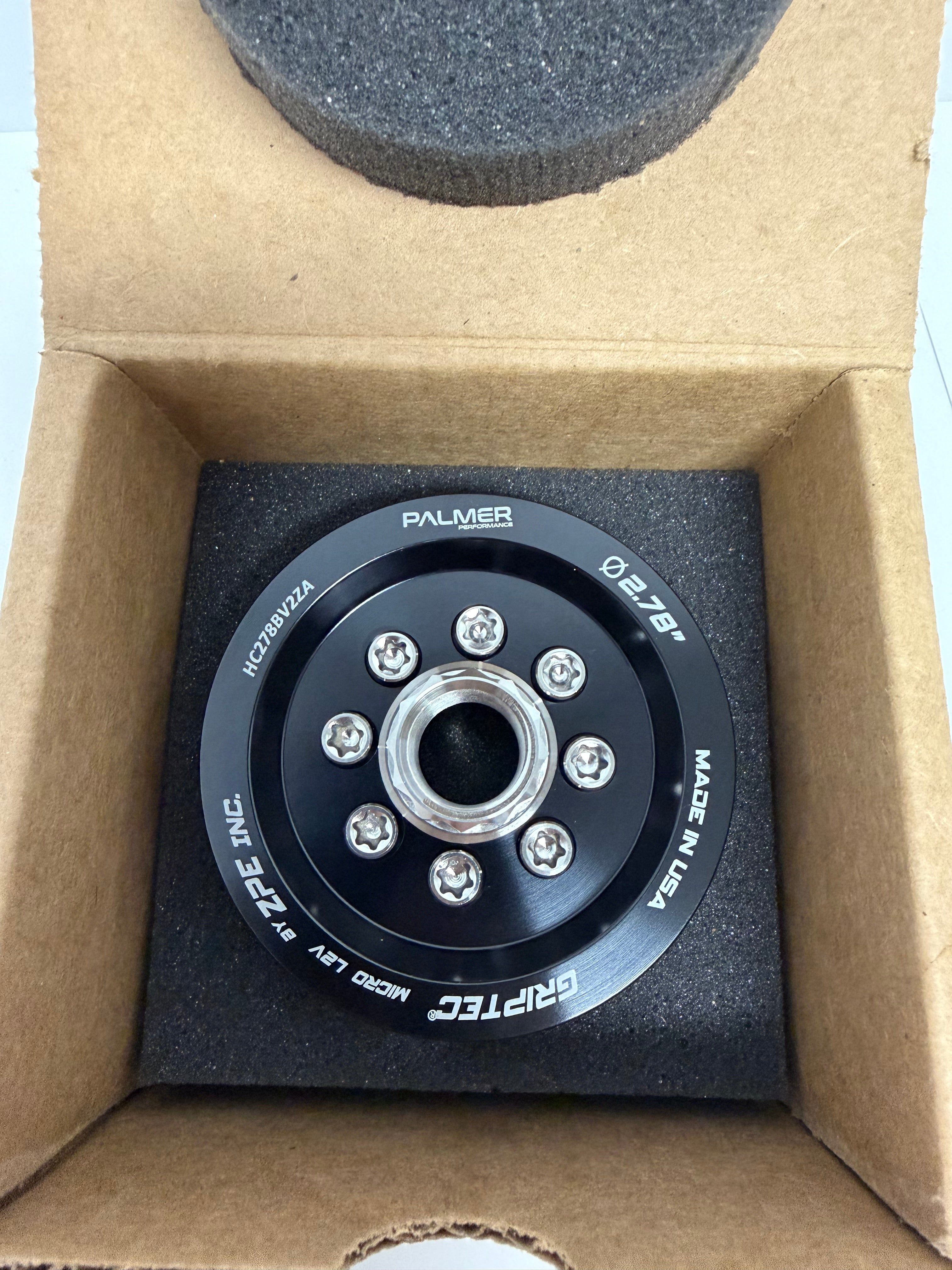 2.78" 10 Rib ZPE GripTec 2pc HellCat L2V Black Pulley & Hub Kit